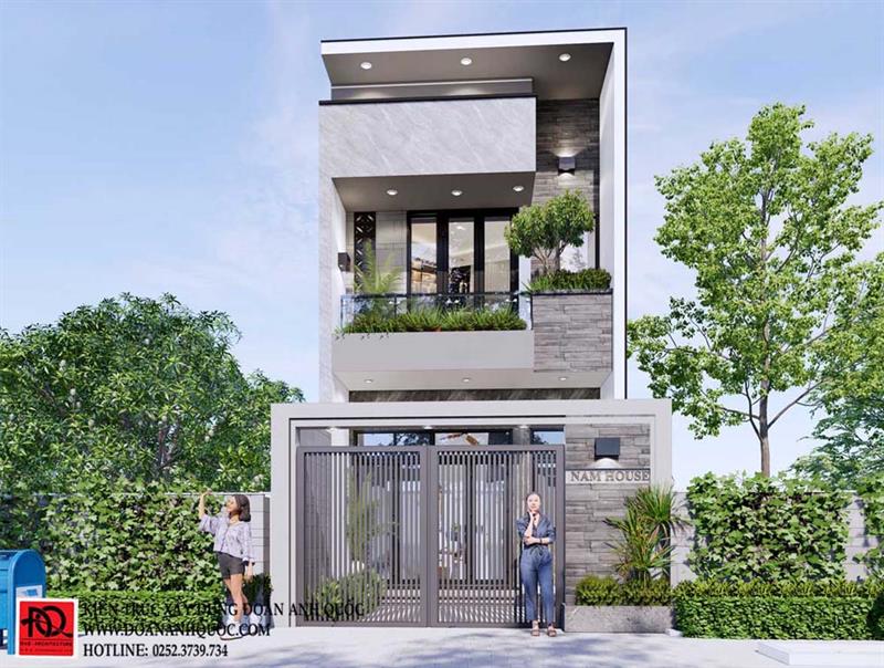 Thiết kế nhà Phan Thiết, Xây nhà trọn gói Phan Thiết, Thi công nhà trọn gói Phan Thiết, Thiết kế Thi công nội thất Phan Thiết Bình Thuận, Công ty Xây dựng Bình Thuận, Thiết kế nhà Bình Thuận, Xây nhà trọn gói Bình Thuận. Thiết kế nhà phố 2 tầng đầy đủ công năng tại Phan Thiết 